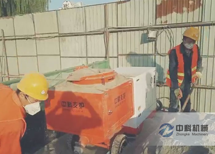 無塵環保（bǎo）噴漿機施工現場-1