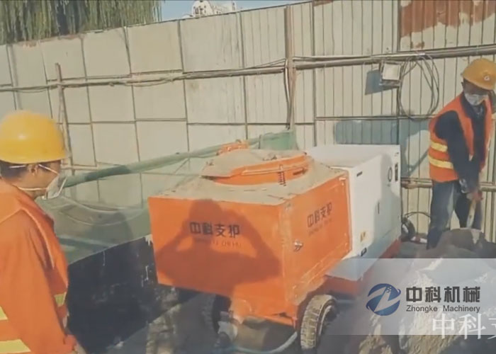 北京無（wú）塵環保噴漿機施工現場