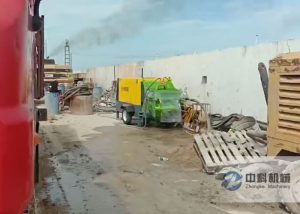 中鐵（tiě）一局雙噴頭液壓濕噴機（jī）施工現場