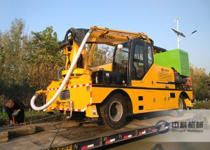 雄安新區工程（chéng）混（hún）凝土濕噴台車發貨現場（chǎng）