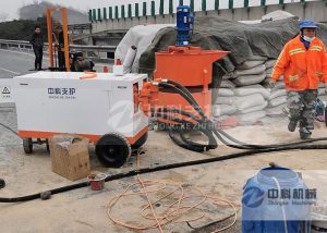ZKSY90-125雙（shuāng）液注漿機路麵（miàn）壓密注漿施工（gōng）現場