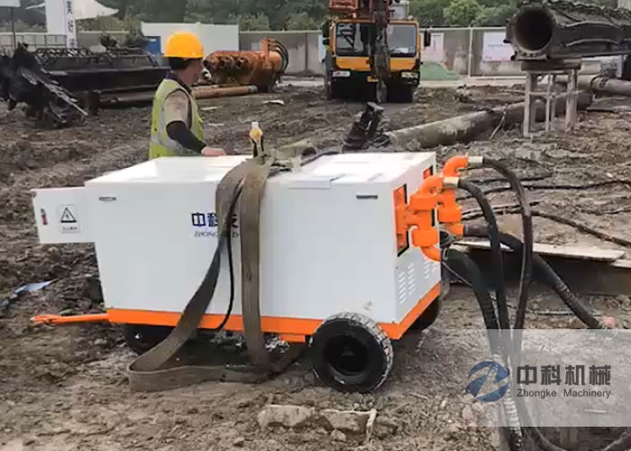 液壓雙液注漿機施工現場(chǎng)