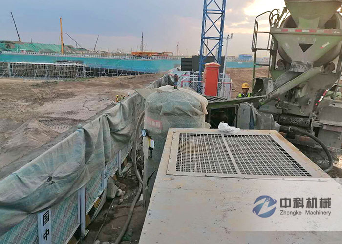 雄安新區液壓濕噴機施工現場-1