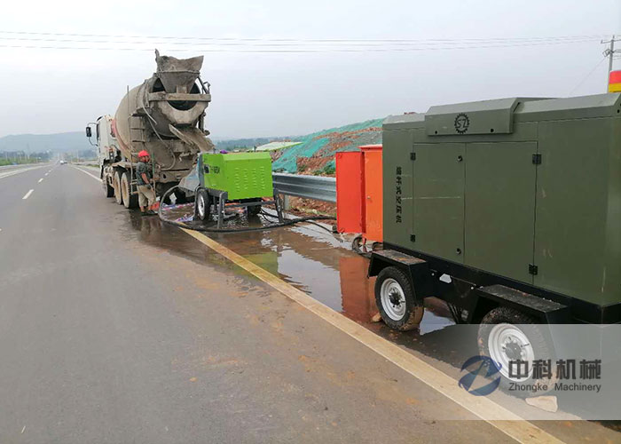 液壓泵送式混凝土濕噴機施工現場-2