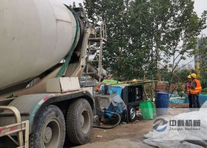 混凝土泵送濕噴機施工現（xiàn）場