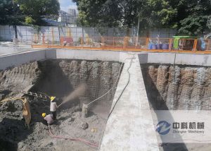 泵送式液壓濕（shī）噴機施工（gōng）現場