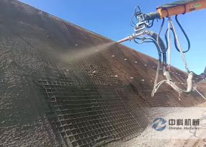 雄安新區工程混凝土濕（shī）噴台車施工視頻