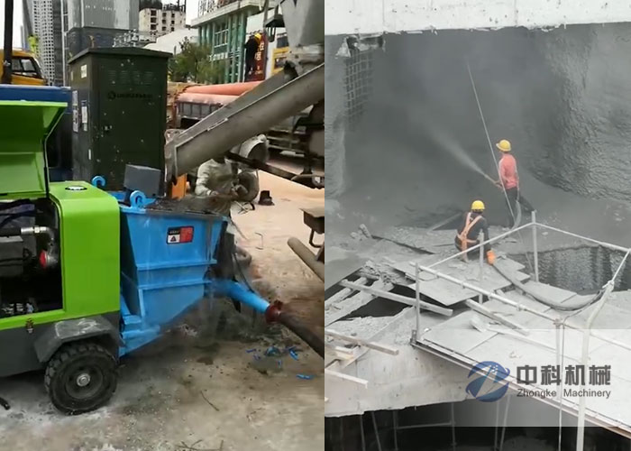 小型混凝土(tǔ)濕噴機施工視頻