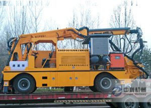 工程底（dǐ）盤混凝土濕噴台車發貨現場