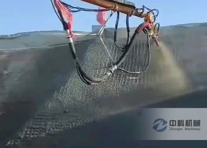 工程底盤混凝土濕噴機械手施工（gōng）視頻