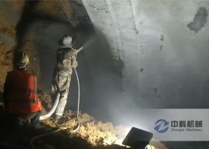隧道雙噴頭泵送式混（hún）凝土濕噴機（jī）施工視頻