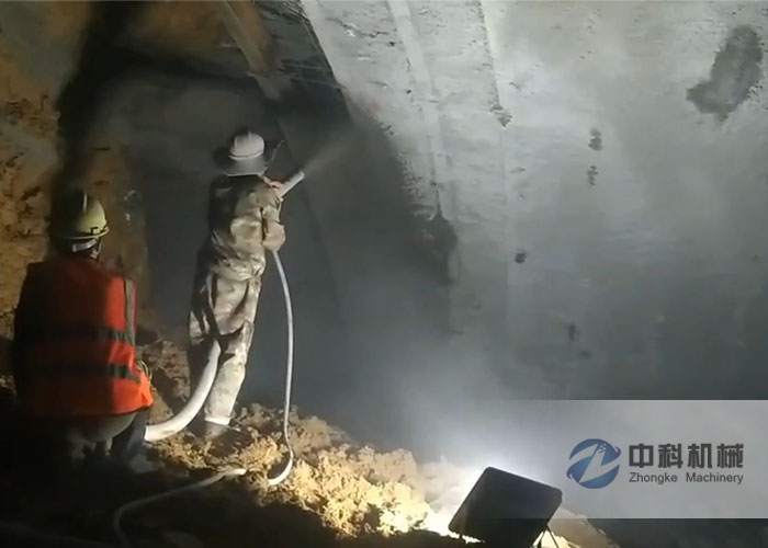 隧道雙噴（pēn）頭泵送式混凝土濕噴機施（shī）工視頻