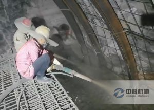 隧道用（yòng）雙噴頭液壓混凝土濕噴機施工視頻