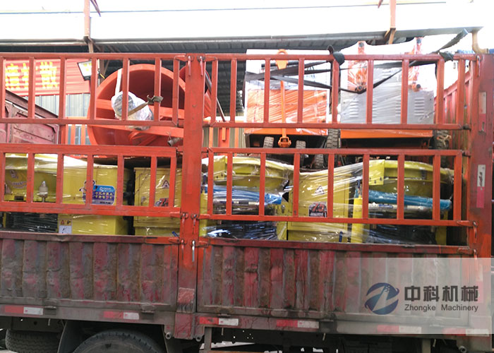 濟南雙液（yè）注漿機、灰漿攪拌機、PZ-6噴漿機發貨現場-0