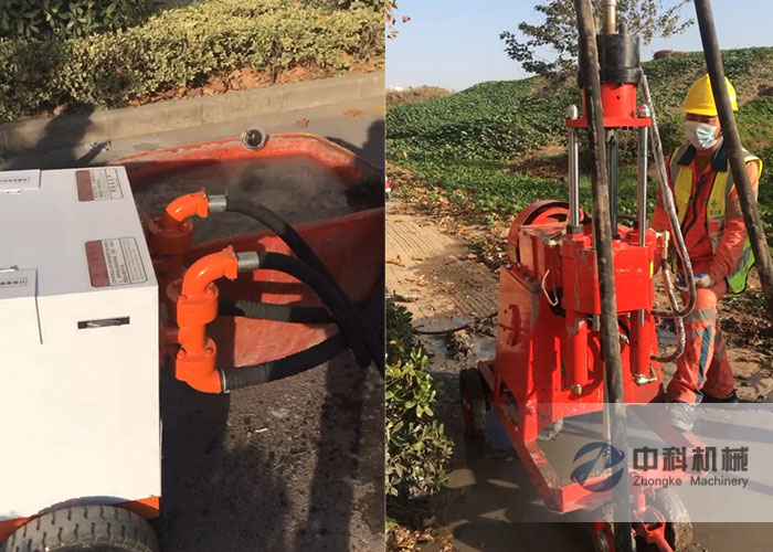 雙液注漿機、注漿加固鑽機施工視頻(pín)