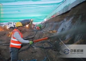 90型液壓混凝（níng）土（tǔ）濕噴機施（shī）工視頻