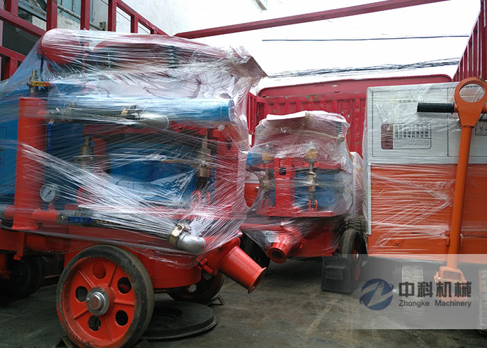 北京雙液注漿機、PZ-6混凝土噴漿機發（fā）貨（huò）現場-0