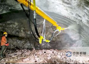 隧道混凝土濕噴機（jī）械手施工視（shì）頻