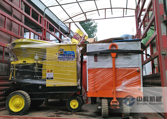 武漢雙液（yè）注漿機、PZ-6混凝土噴漿機發貨現場-0