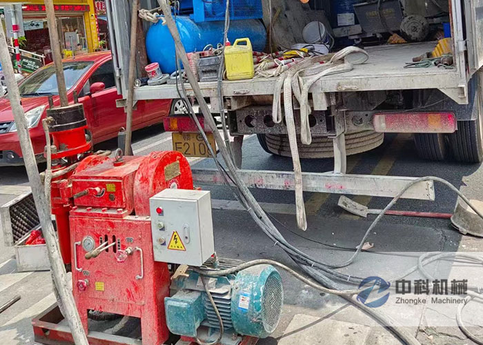 雙液注漿機、注漿加固鑽機施工現場-1