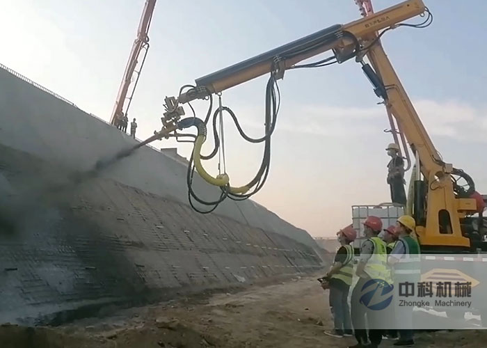 全自動混凝土濕噴台車施工視頻